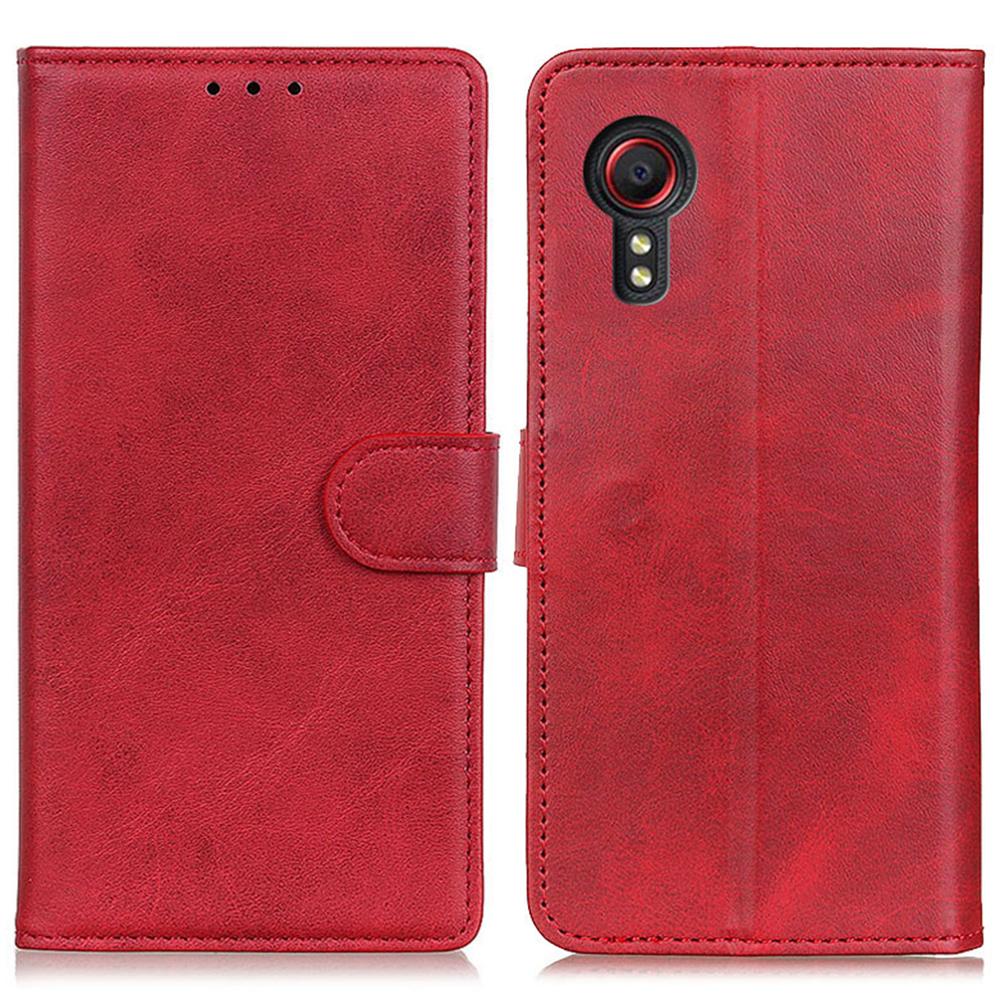 Кожаный чехол с текстурой коровьей кожи для Samsung Galaxy Xcover7 с кошельком и подставкой