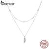 BAMOER 925 Sterling Silver Plated Platinum Shiny Wheat Ears Pendant Necklace for Women Chain Necklaces