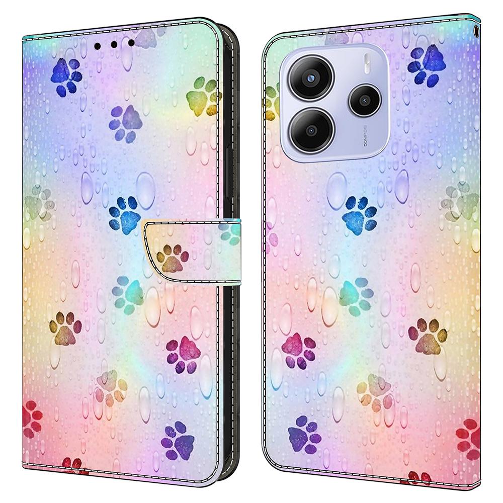 Для Xiaomi Redmi Note 14 5G Кожаный чехол С печатью рисунка Кошелек Подставка Флип-чехол для телефона