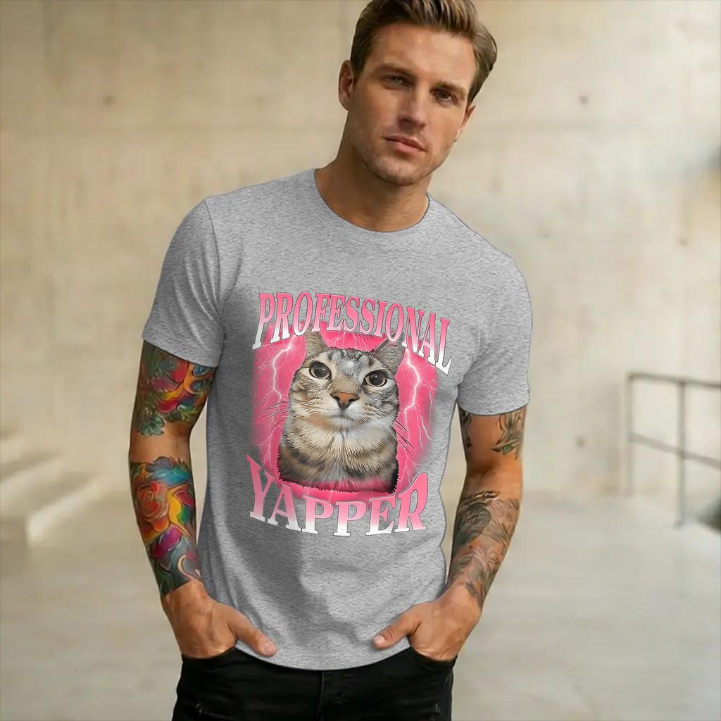 Unisexs Wounisexs Professional Yapper Cat Funny Oddly Specific Dank Meme Shirt Cotton New Arrival Tshirt Top Clothing
