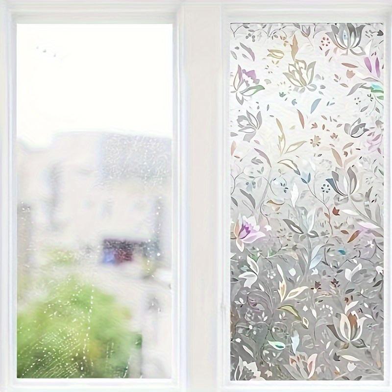 Self-adhesive PVC Static Cling Window Film Suitable for Bathroom and Shower Windows, Transparent or Opaque Window Film for Living Room Home Decoration