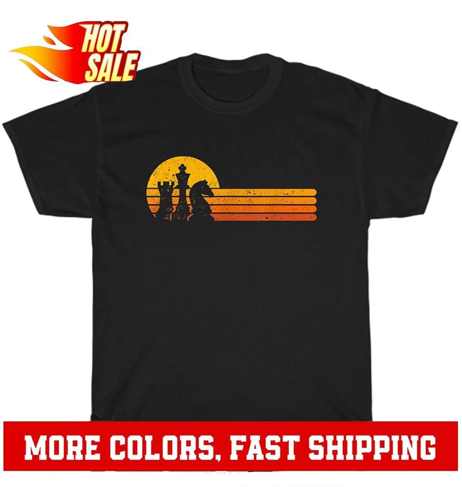 Vintage Retro Sunset Design Chess Player Chess Pieces TShirt Unisex Tee Gift Unisex T-Shirt