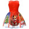 Детское платье для девочек с мультяшным принтом Санта-Клауса, рождественской елки, лося, бантом, без рукавов, повседневное