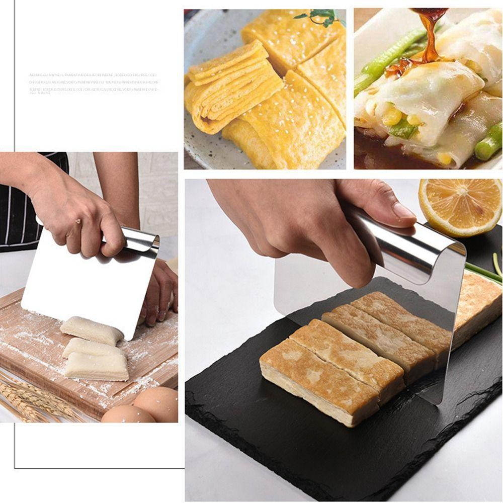 Flat Shovel Bench Flour Scraper 304 Stainless Steel Cake Divider Easy Cleaning Dough Cutter Baking