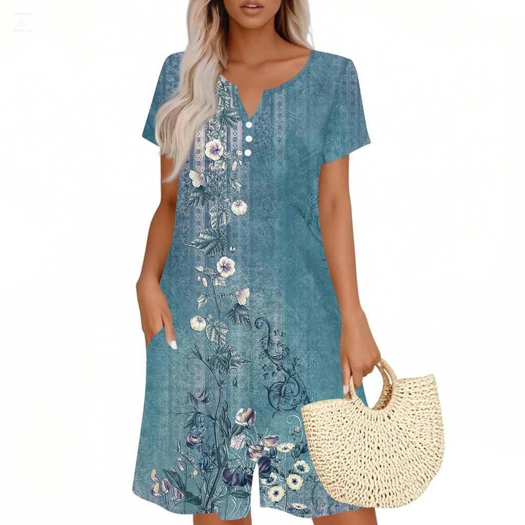 Womens Casual Short Sleeve Jumpsuit Fashion Top Jumpsuit Shorts Rompers With Pockets