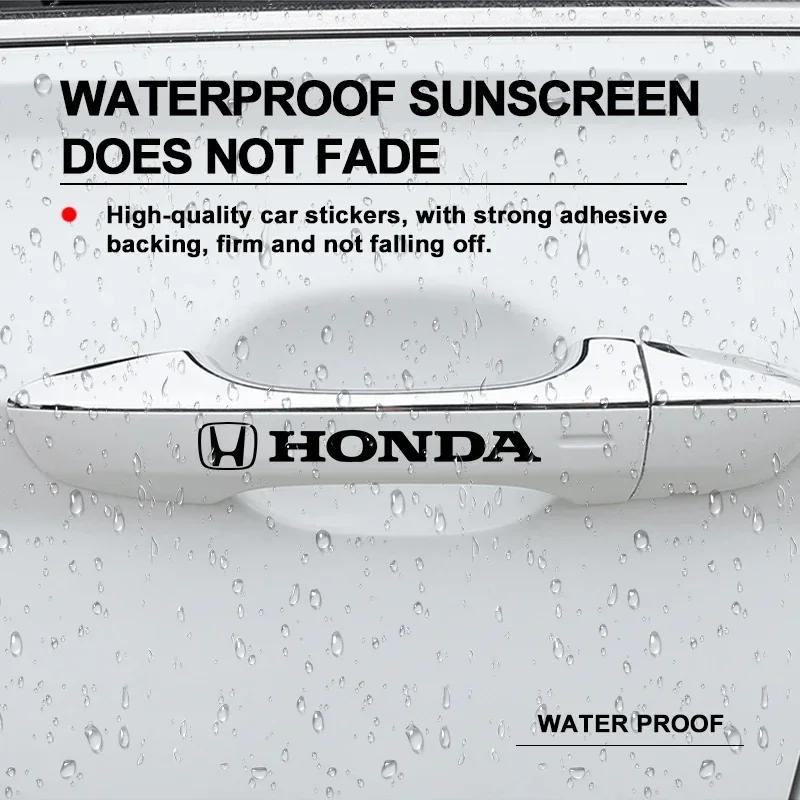 2025 Hot 4pc Car Styling Door Handle Stickers Tire Rear View Mirror Decals For Honda Civci CRV Accord Mugen Prelude FIT City CRZ