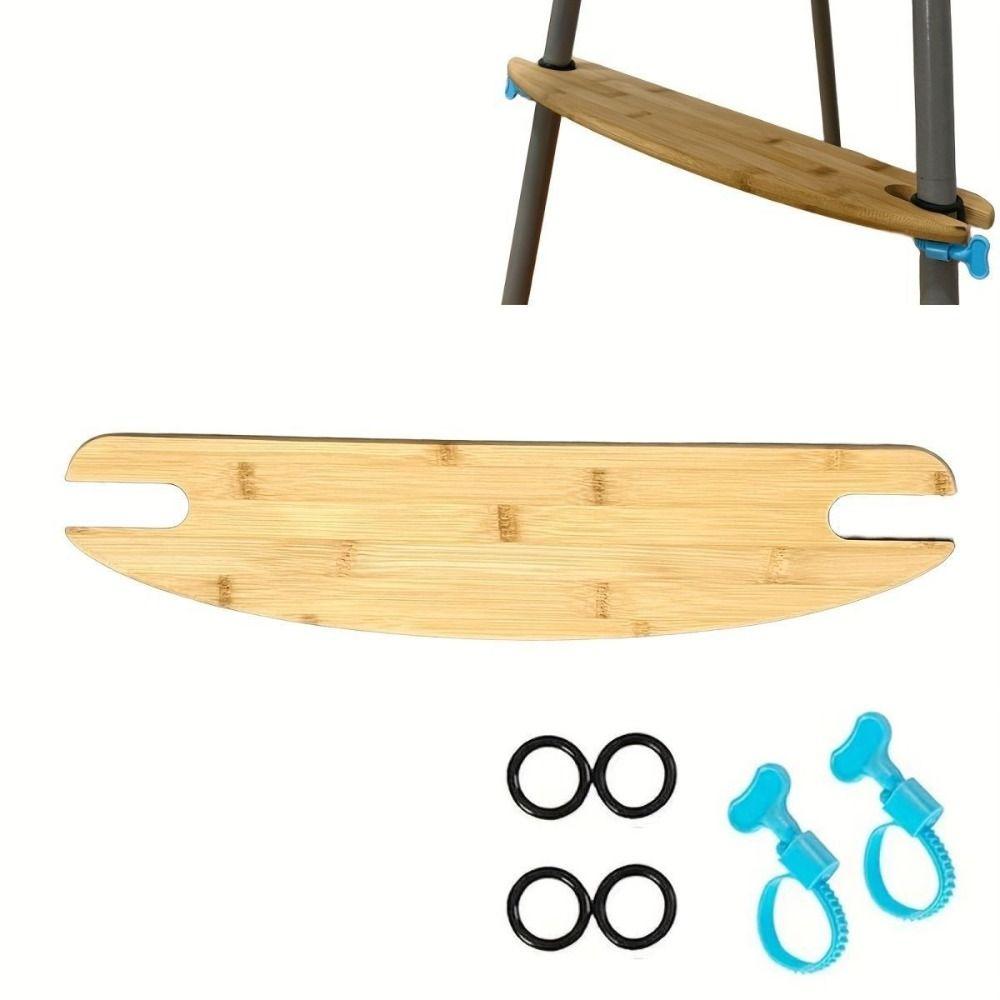 50cm Adjustable HighChair Foot Rest Natural Bamboo Wooden Toddler Chair Footrest Baby High Chair