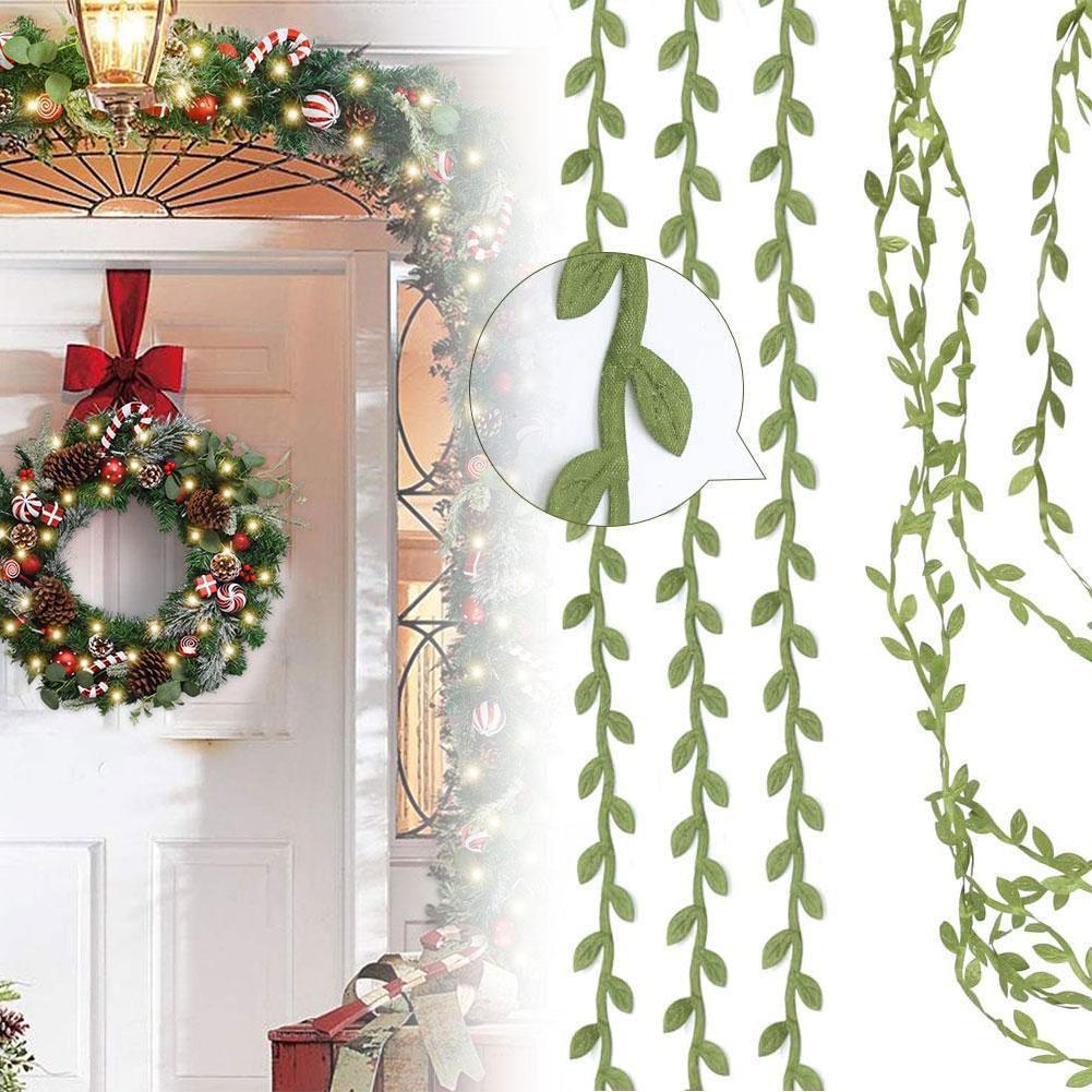 5-200M Ткань в форме листа ручной работы искусственный зеленый венок подарок ремесло украшение оставить поддельный Scr A4V3