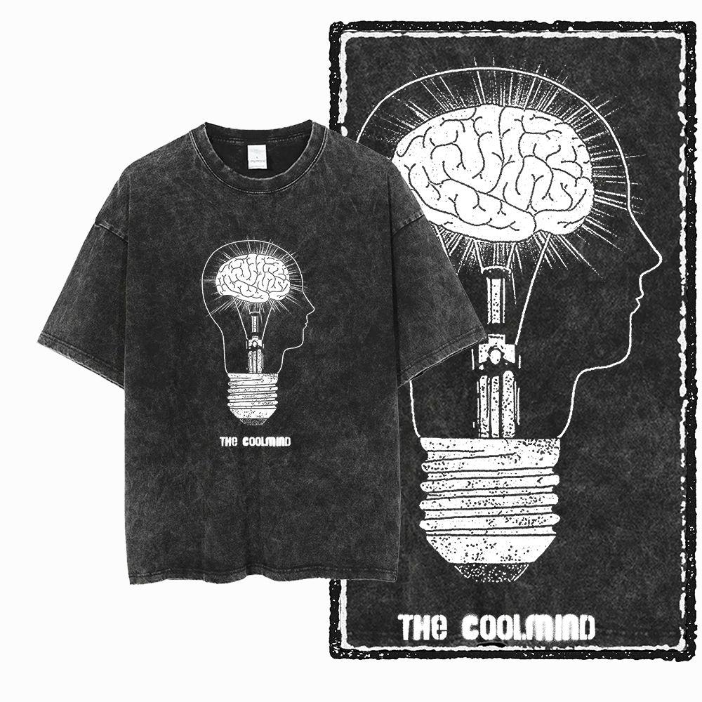 G Acid Washed Black Cotton Unisexs Streetwear COOLMIND Graphic Tshirt Big Size Cool Oneck Unisexs Tee Tshirt