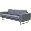 VidaXL 3-seater Sofa Fabric Light Grey Sofa for Living Room Sofa Living Room Furniture 243185