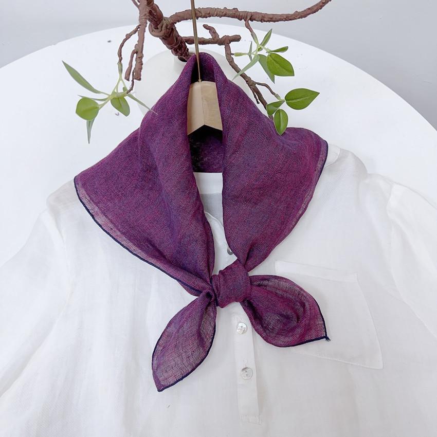 Clearance Welfare Retro Linen Square Scarf Literary And Versatile Women'S Summer Neck Protection Cotton And Linen Small Silk Scarf Scarf Printed Model