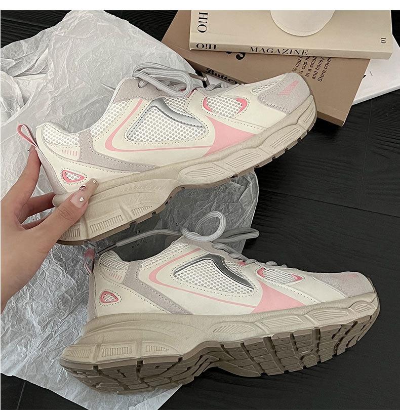 Queen Fan Hong Kong style platform dad shoes women's 2025 new summer high-end mesh versatile and lightweight sports shoes