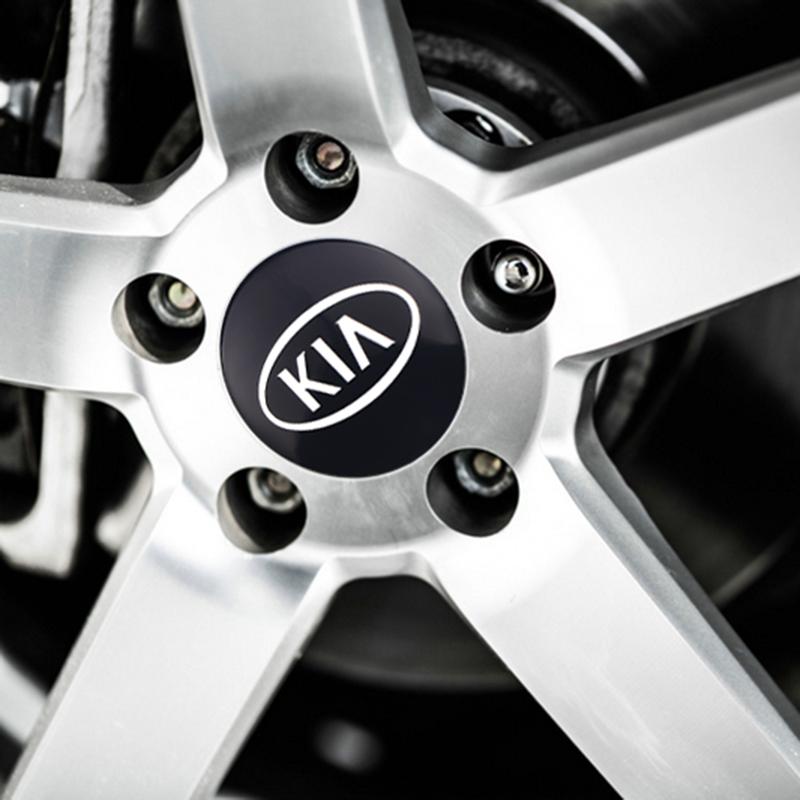 AABJC1 4Pcs 56mm 60mm Car Wheel Center Hub Cap Cover Emblem Stickers For Kia Sportage 3 Rio Ceed Carnival Picanto Soul EV6 Niro Forte