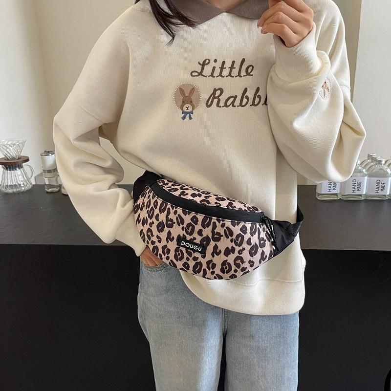 Женская нагрудная сумка с леопардовым принтом, многофункциональная сумка через плечо, сумка через плечо