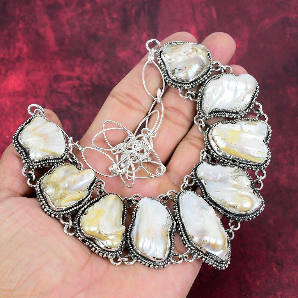 Жемчужное ожерелье Blister Biwa, ювелирные изделия из драгоценных камней, регулируемое ожерелье-цепочка из стерлингового серебра 925 пробы, подарок для женщин, ожерелье ручной работы