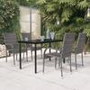 VidaXL 5-piece Garden Dining Set Grey and Black, 38.4 Kg