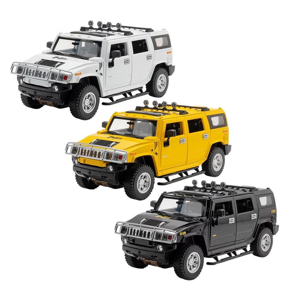 МОЯ МАШИНА 1:Металлическая модель Hummer H2 в масштабе 1:24, Коллекционная фигурка, Желтая