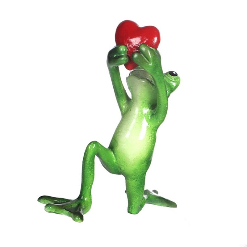 62KD Садовые фигурки лягушек Декорация Забавные смоляные лягушки Скульптура Статуэтка для дома офиса