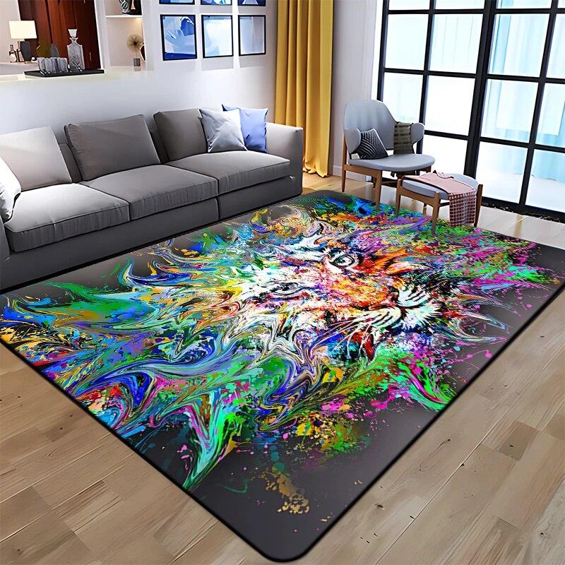 3D Printing Tiger Beauty Printed Carpet for Living Room Non-Slip Area Rug Bedroom Modern Home Decoration Yoga Mat Dropshipping
