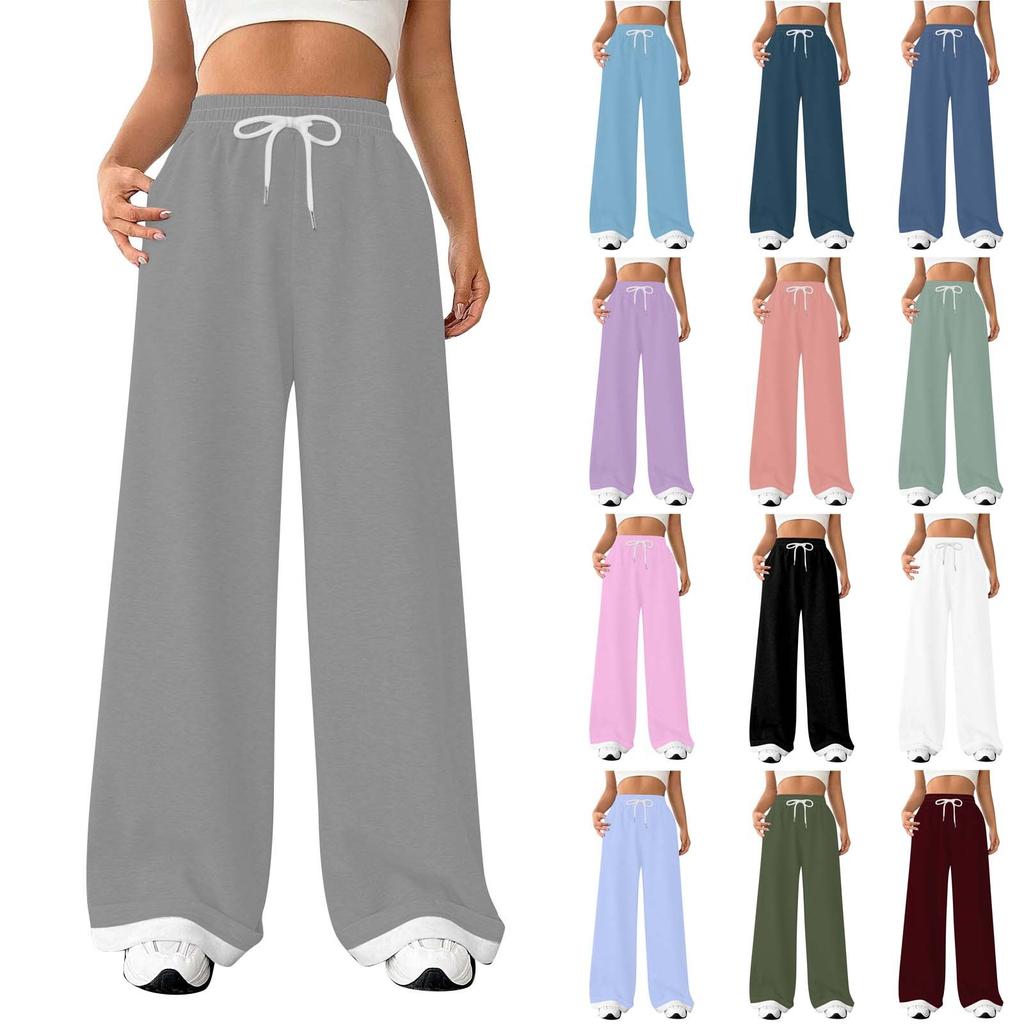 Женские модные свободные повседневные спортивные брюки с завязками и закрытой талией, однотонные повседневные брюки