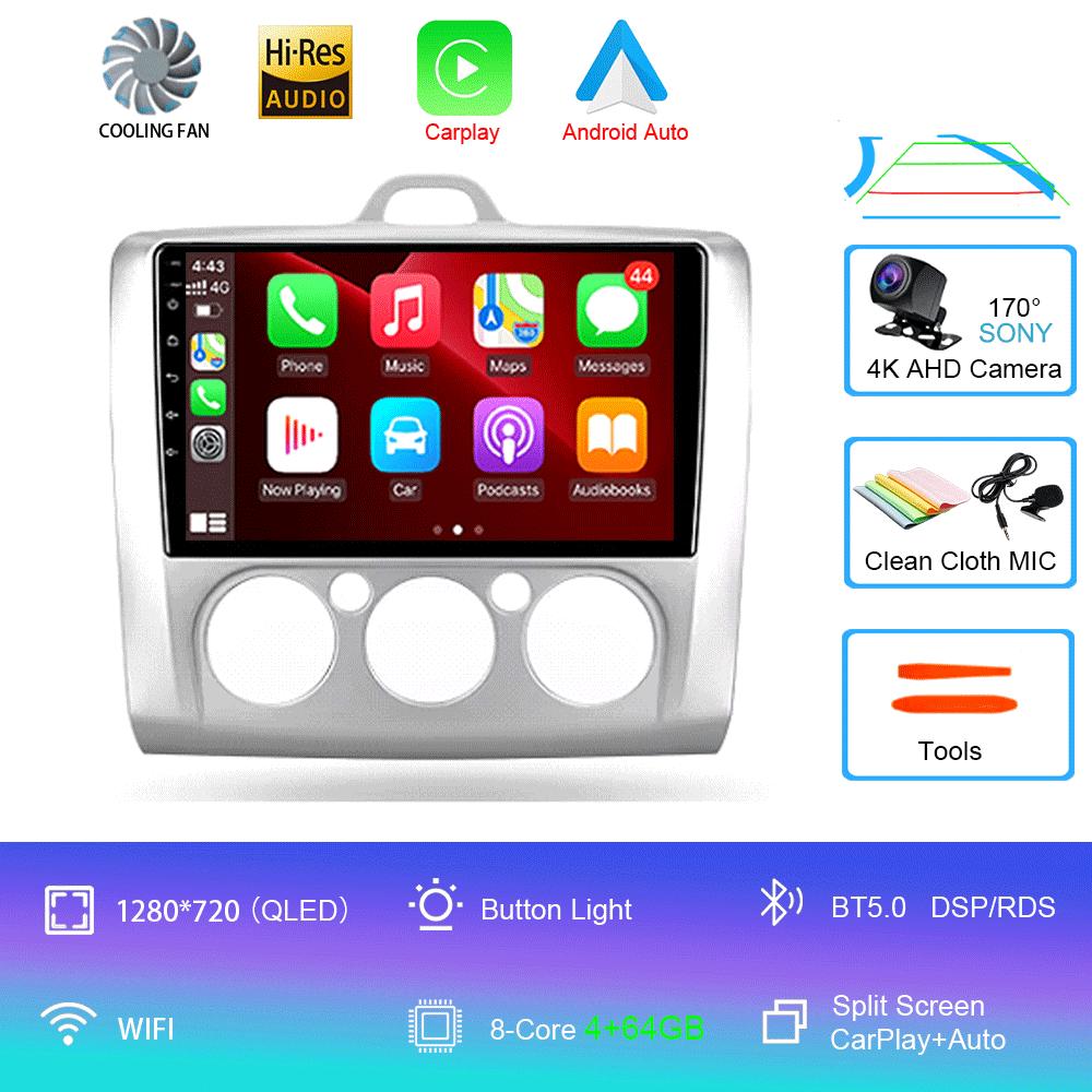 Android 14 Car Radio  For Ford Focus 2 Mk 2 2004 - 2011 Multimedia Video Player Navigation stereo GPS No 2din 2 din dvd