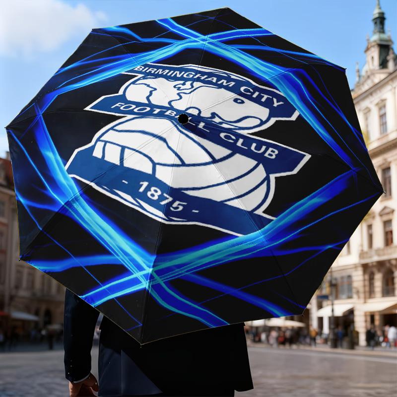 1PC Birming-ham Football Club Printed Umbrella Folding umbrella, automatic umbrella 8-Frame for Travel, camping Fan gifts Christmas Gifts