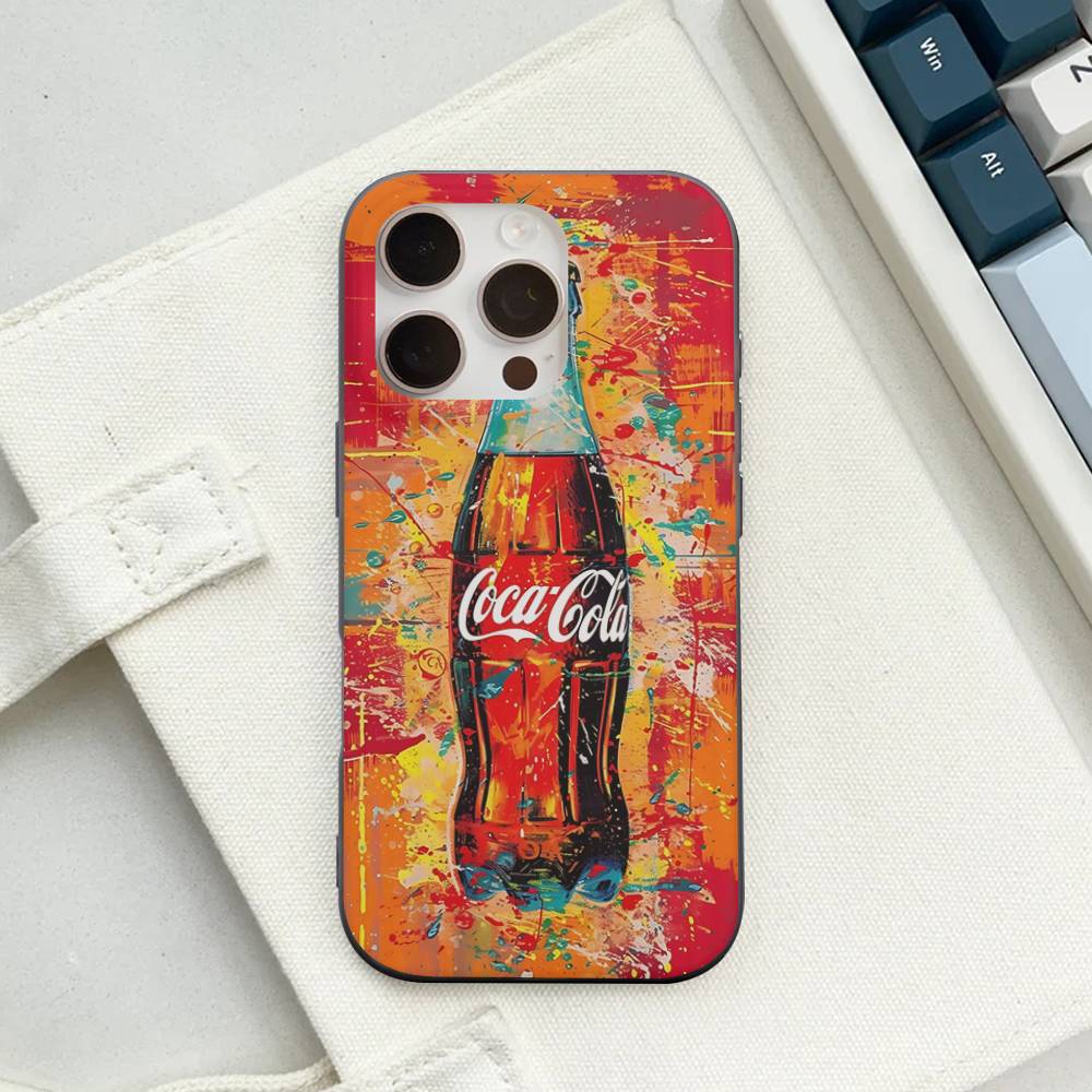C-CocaS-Модный чехол для телефона с рисунком Колы для IPhone 17 16 15 14 13 12 11 ProMax Plus Волнистый чехол Ударопрочный