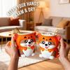 Corgi Ice Cream Pint Holder with Pumpkin Hoodie Insulated Sleeves Cover Cooler Adorable Dog-Themed Ice Cream Pint Containers for Beer Soda Dessert