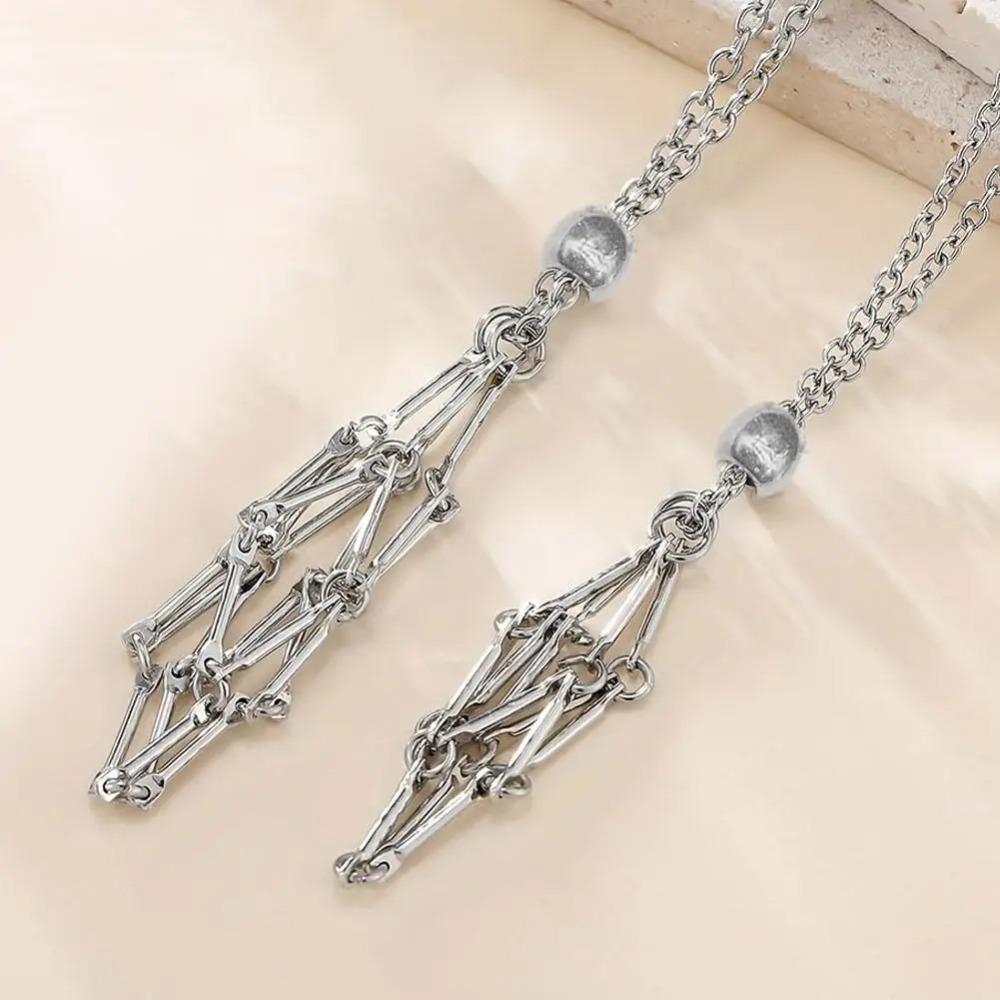 Хранение камней Ожерелье из нержавеющей стали DIY Держатель для стразов Ожерелье Клетка для кристаллов Ожерелье Подарки