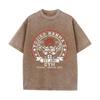 2026 Vintage Washed Black Gym Muscle Warrior Circle Graphic T Shirt Retro Fitness Martial Arts Print Oversized Casual Short Slee