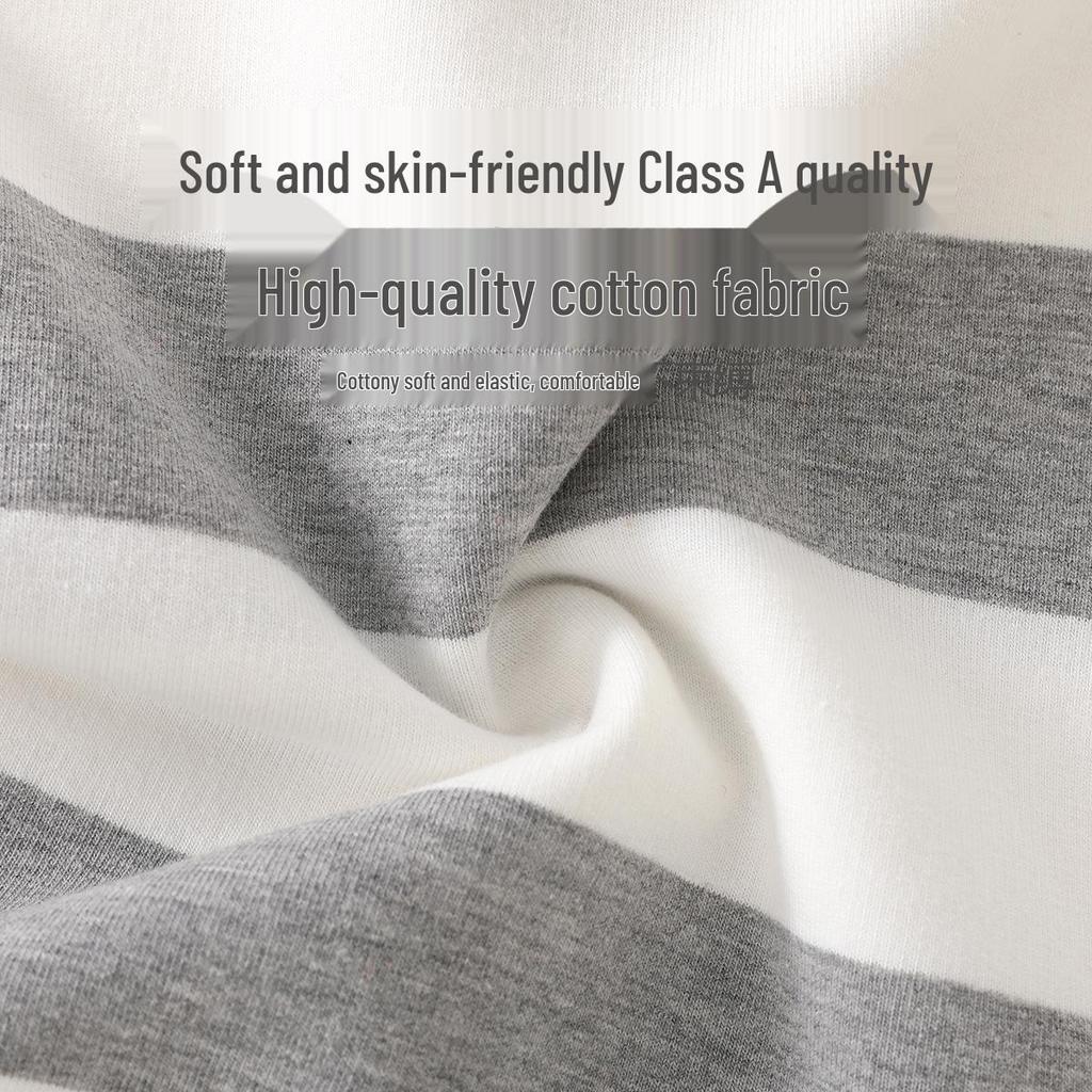 Полосатый боди с длинным рукавом для малыша - Мультяшный весенне-осенний наряд для новорожденного