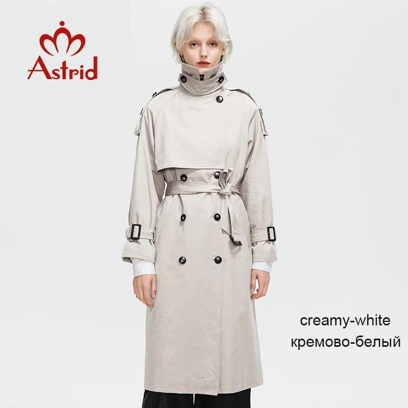 Astrid 2024 осенний длинный женский плащ, женская ветровка, двубортная верхняя одежда с поясом, пальто, женская куртка, одежда DS-7275