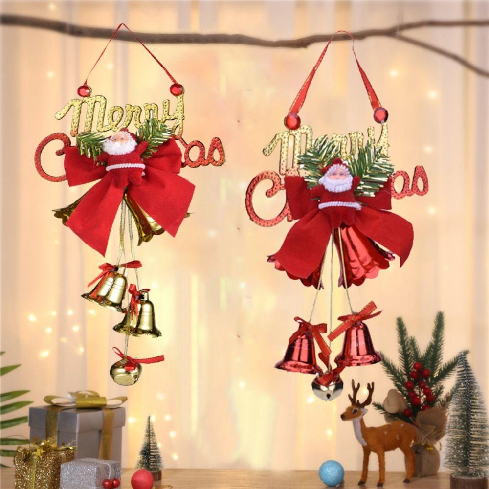 Cartoon Santa Claus Bell Hanging Pendant Decorative Santa Claus Ornament Festival Party