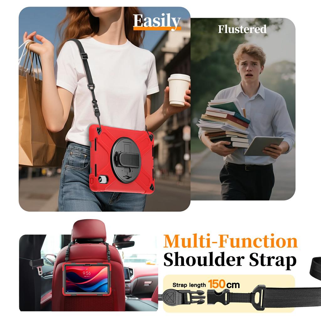 Чехол-подставка для Lenovo Pad 11 2025 TB-335FC/2024/Tab K11 Gen 2 TB336/Idea Tab/K11 TB-330XU/P11 Gen 2/M11 TB-330FU 331FC/Zhaoyang K10 с ремешком