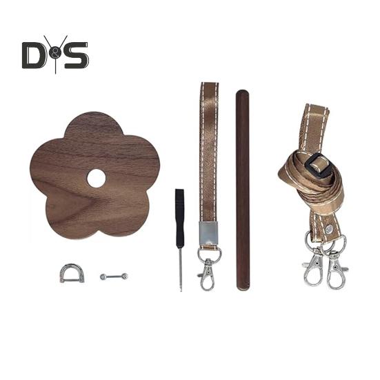 Portable Wooden Wrist Yarn Holder with Lanyard Crochet Yarn Ball Holder Spinner Organizer Dispenser Knitting Crocheting Accessories