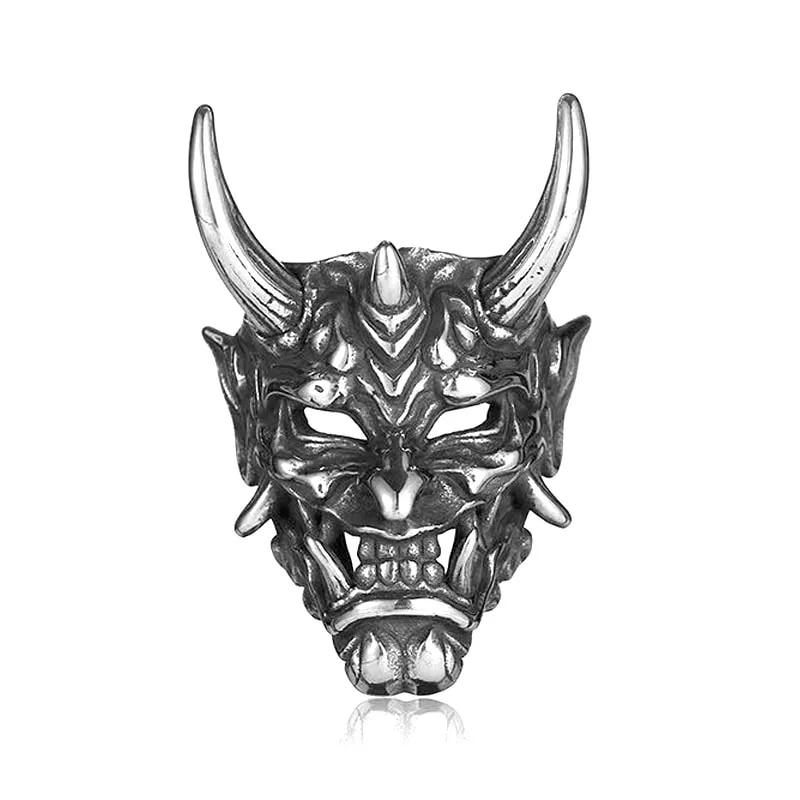 Мужское кольцо в стиле ретро-панк, скелет демона, хип-хоп, рок, локомотив, кольцо из титанового стального сплава, кольцо цвета древнего серебра, женские ювелирные изделия