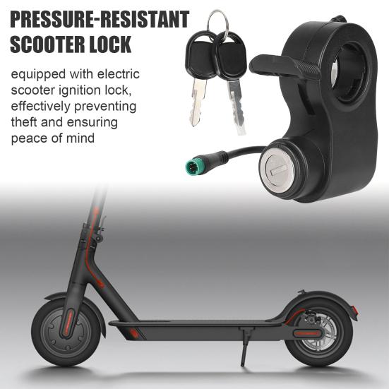 Electric Scooter Ignition Lock with Keys Easy To Use E-scooter Throttle Accelerator Starter Switch Lock for Kukirin G2 Pro/G2 Max