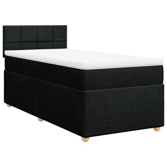 Maison Exclusive - Sommier à lattes de lit avec matelas noir 90x190 cm simple tissu