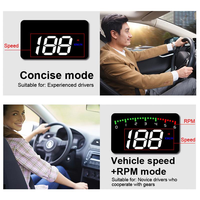 Скорость автомобиля Hud спидометр Head Up Display Температура воды Напряжение питания Проектор лобового стекла для грузовых автомобилей Obd2 Ii