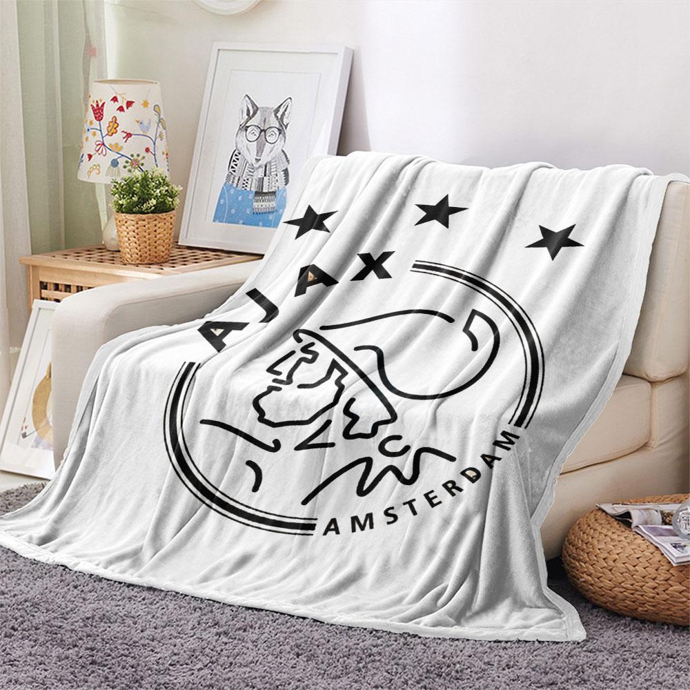 AFC Ajax Amsterdam logo Printed Flannel Blanket, soft throw for bedroom sofa, washable,soccer fan merchandise, great gift.
