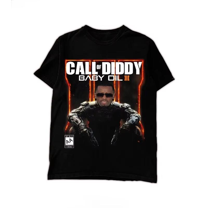 2026 Новая футболка с принтом Унисекс Call Of Diddy Вечеринка Футболка С длинным или коротким рукавом Новая Хлопковая Летняя Расслабляющая Футболка Для Унисекс