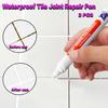 2 Pcs Waterproof White Wall Tile Marker Pen Grout Restorer Gap Repair for Bathroom Floor Seam Paint Filling Construction Tools