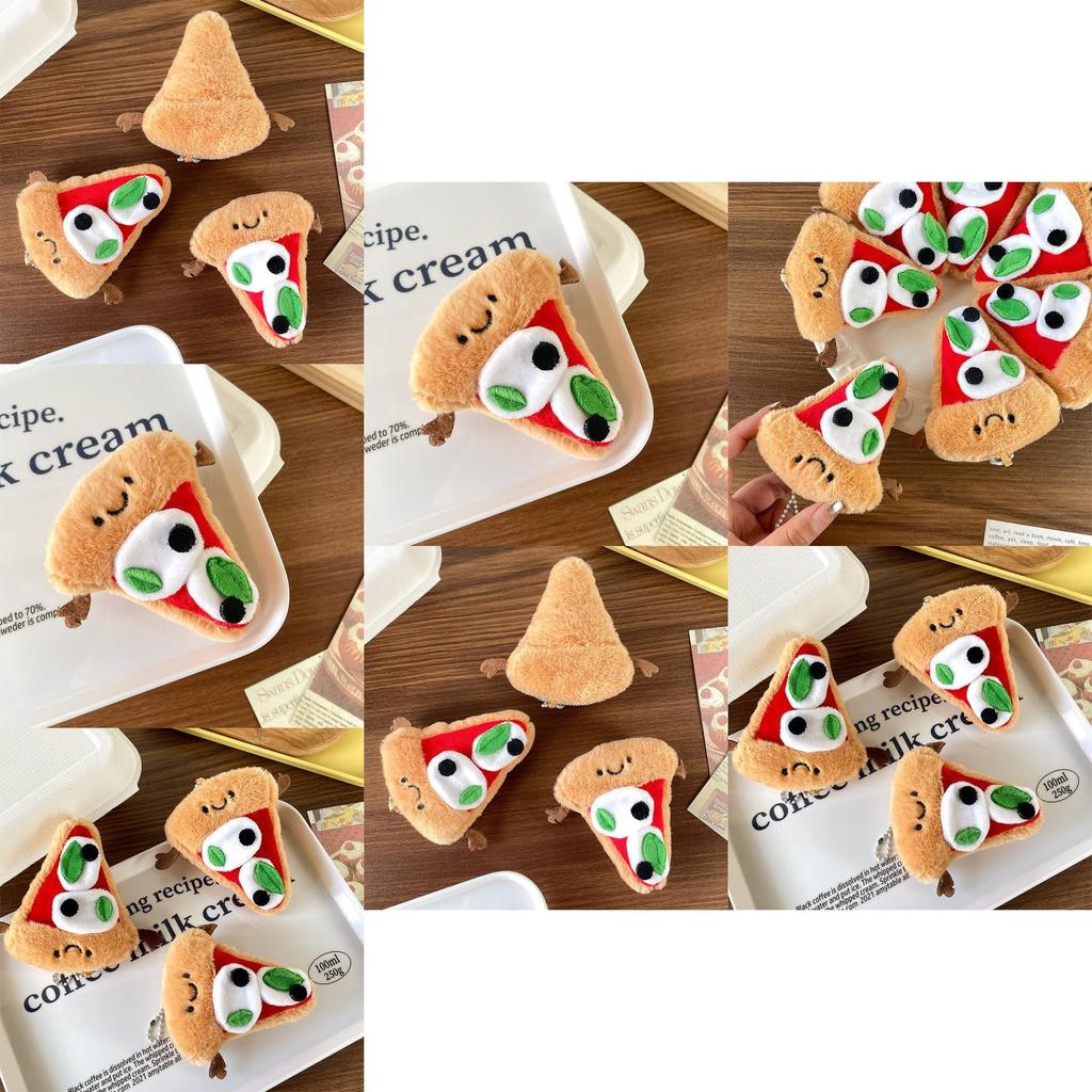 Adorable Plush Pizza Keychain Toy Cute Cheese Bag Charm For Kids And Adults