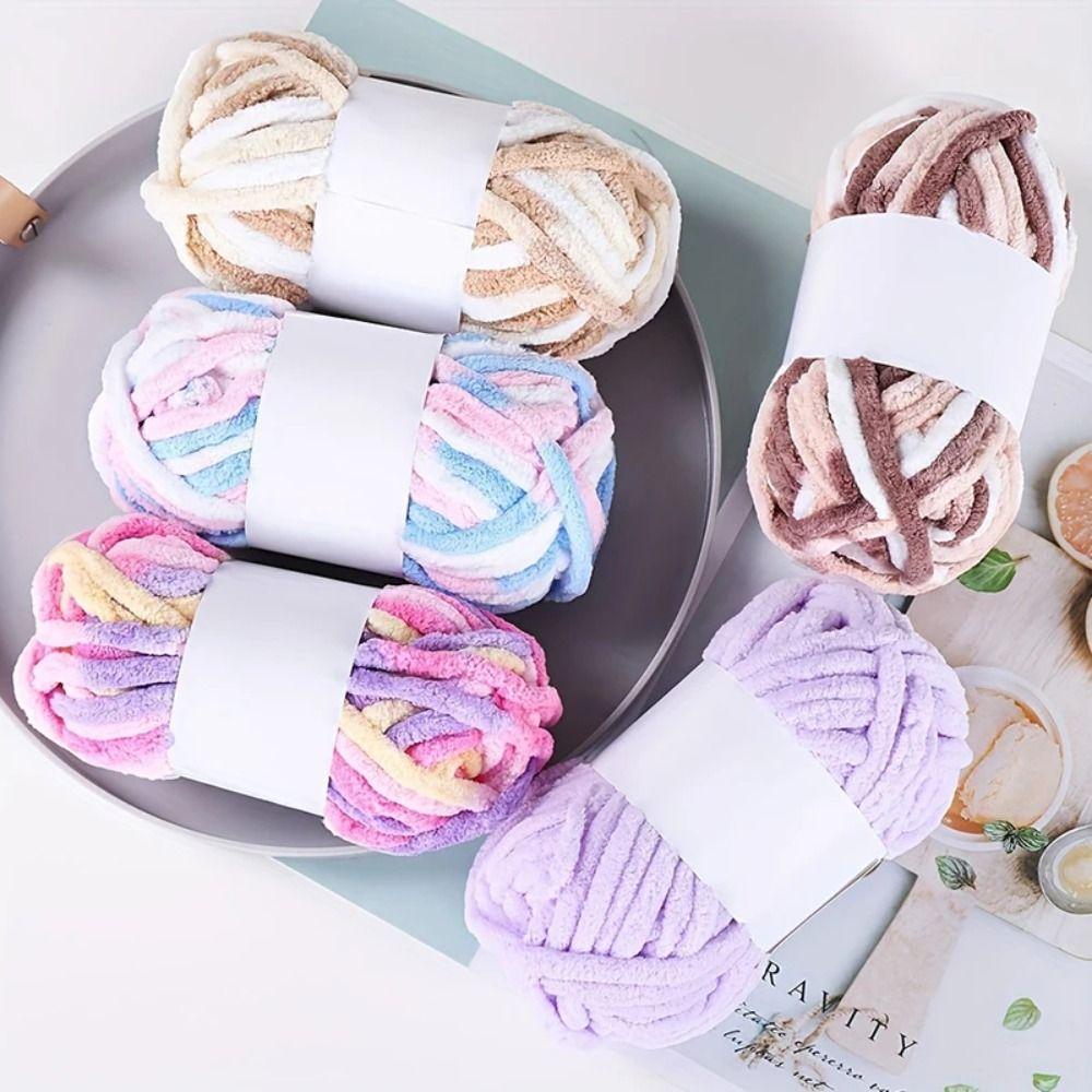 Цветная грубая шерстяная нить Толстая пряжа для ручного вязания из синели Новая пряжа Ice Strip Thread