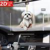 2D White Dog Pattern Pendant for Cars, Trees, and Keychains. A Versatile Holiday Gift.