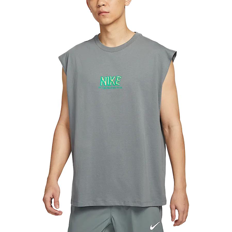 Nike Мужские футболки Дымчато-серые с круглым вырезом Умеренный прямой крой HJ3691-084