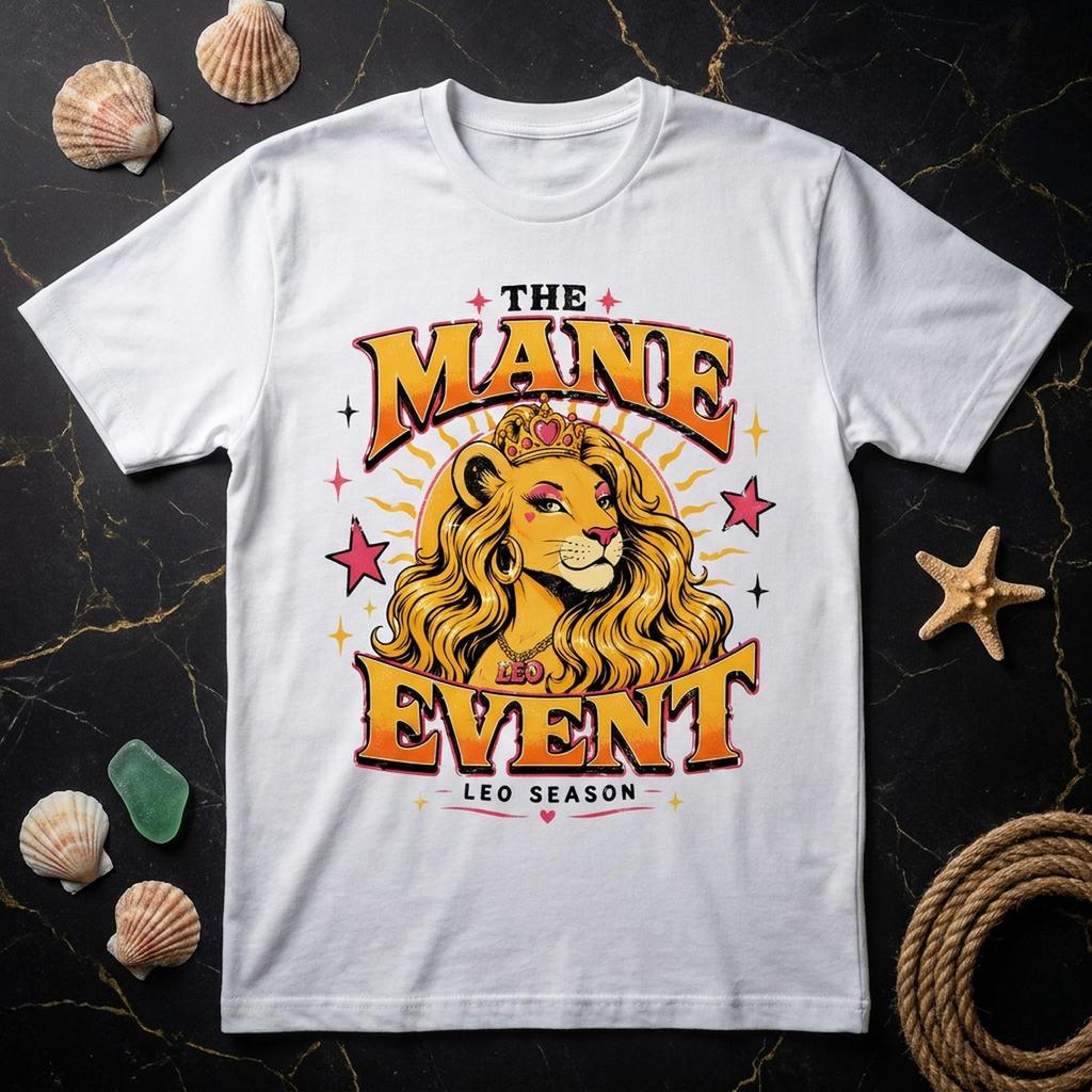 Leo Season Mane EvenT-Shirt, Vintage Glam Lioness Tee, Astrology Birthday Gift | Comfort Colors®