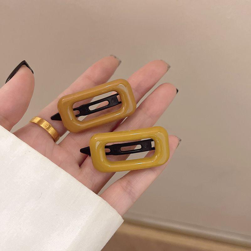 2 шт., заколка для волос Mini Bb карамельного цвета, маленькая прямоугольная шпилька, простая заколка Ins Style, заколка с боковой заколкой, головной убор для девочек, аксессуары для волос