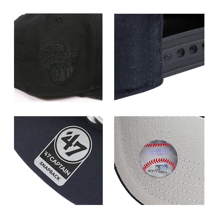 47 Колпак Sure Shot Шляпа Капитана Snapback Главная Лига Американская Лига Янкис Однотонный Полностью черный Мужской Женский
