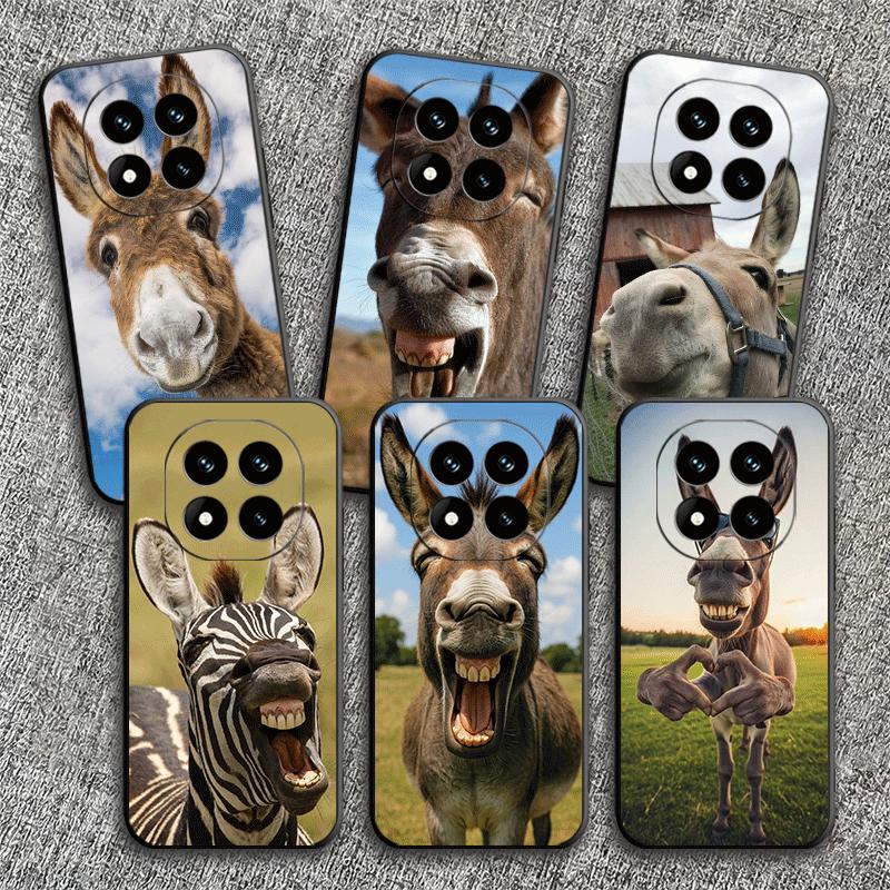 Funny Donkey Animal Soft Phone Case for Xiaomi Redmi Note 12 13 14 15 Pro Plus 11 12S 11S 11T 10 4G Black Cover Back Shell